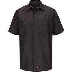 Red Kap Men's Standard Ripstop Crew Shirt Short Sleeve - Black