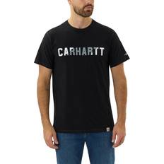 Carhartt Force Relaxed Fit Midweight Short-Sleeve Block Logo Graphic T-Shirt - Black