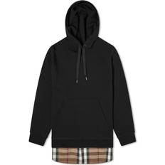 Burberry Women Sweaters Burberry Check Panel Oversized Hoodie