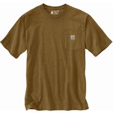 Brown - Men T-shirts Carhartt Men's K87 Pocket T-shirt - Oiled Walnut Heather