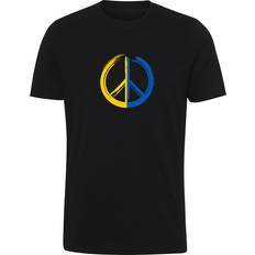 Ukraine t shirt T-shirt, ukrainsk flag, jeg støtter Ukraine, fredstegn, hvid