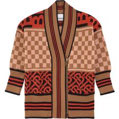 Multifärgade Koftor Barnkläder Burberry Montage Wool Cashmere Jacquard Cardigan - Vermillion Red (80473581)