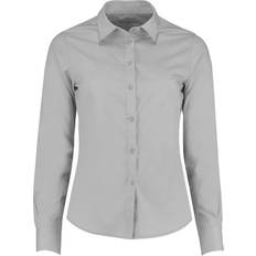 Kustom Kit Women's Long Sleeve Poplin Shirt - Light Grey