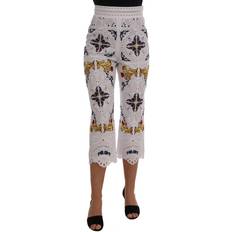 Dolce & Gabbana Women's Majolica Cutout Capri Trouser Multicolor BYX1222 IT38