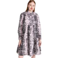 Ganni Printed Cotton Wide Shirt Dress - Light Purple