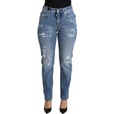 Dolce & Gabbana DG Tattered Skinny Denim Cotton Blend Jeans IT48