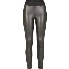 4XL Leggings Urban Classics Faux Leather High Waist Leggings - Schwarz