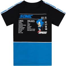 Kinderbekleidung Sonic The Hedgehog Boys Gaming Statistics T-Shirt (9-10 Years) (Black/Blue/White)