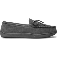 Gray - Men Moccasins Minnetonka Pile Lined Hardsole - Charcoal