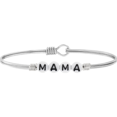 Luca + Danni Mama Letter Bead Bangle Bracelet - Silver/White/Black