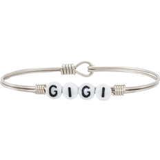 Luca + Danni Gigi Letter Bead Bangle Bracelet - Silver/White/Black