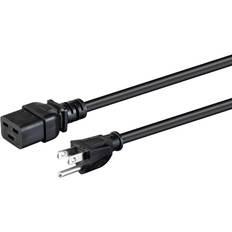 Monoprice Power Cord NEMA 5-15P to IEC 60320 C19, 14AWG, 15A/1875W, 3-Prong, Black, 3ft Black