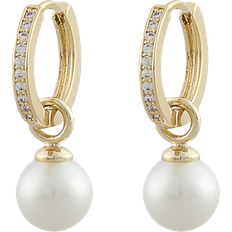 Snö of Sweden Core Ring Earrings - Gold/Transparent/Pearls