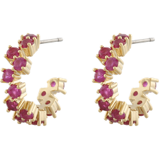 Nuit Oval Earrings - Gold/Pink