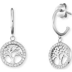 Engelsrufer Angel Whisperer Tree Of Life Hoop Earrings ERE-LILTREE-ZI-CR