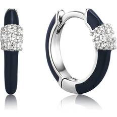 Ania Haie Enamel Carabiner Huggie Hoop Earrings E031-01H-B