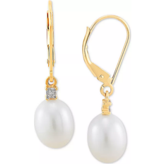 Diamond and pearl PearLustre by Imperial Freshwater Earrings - Gold/Pearl/Diamond