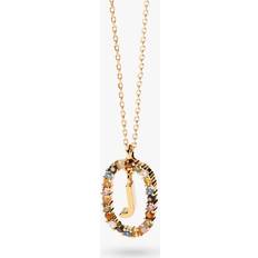 Pdpaola Letter J Necklace - Gold/Multicolour