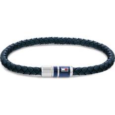 Tommy Hilfiger Casual Leather Braided Bracelet - Silver/Black