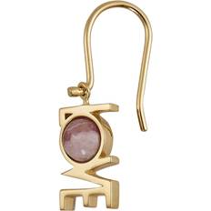 Röda Örhängen Design Letters Rosite Great Love Earrings - Gold/Pink
