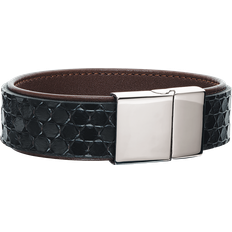 Scrouples Leather Bracelet - Silver/Black/Brown