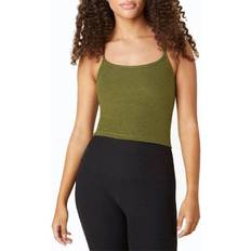 Beyond Yoga Spacedye Slim Racerback Cropped Tank Top - Deep Olive Heather