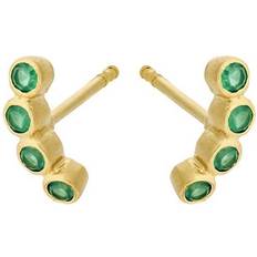 Pernille Corydon Guld Øreringe Pernille Corydon Jewellery Hope Earsticks - Gold/Green