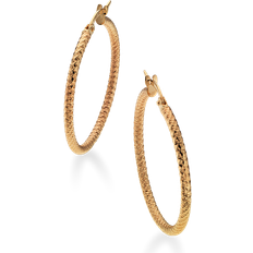 Guld - Hoop-øreringe Scrouples Hamret Creole Earrings - Gold