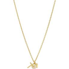 Lund Copenhagen Daisy Faith Hope and Love Necklace - Gold/White