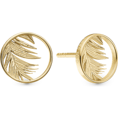 Palm Leaves Ear Studs - Gold