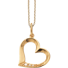 Diamanter - Guldbelagt Halskæder Scrouples Heart Pendant - Gold/Diamonds