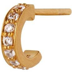 Stine A Tres Petit Creol With White Stones Earring - Förgyllt-Silver