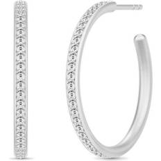 Øreringe julie sandlau infinity Julie Sandlau Infinity Medium Hoops - Silver/Transparent