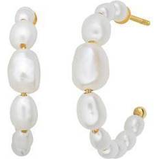 Aura ørering The Jewelry Chain Aura Hoops Earrings - Gold/Pearl