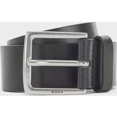 Marrone - Uomo Cinture HUGO BOSS Ceinture Ajustable À Boucle en Cuir Lisse - New