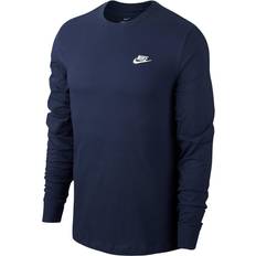 Nike Sportswear Club Men's Long Sleeve T-shirt - Midnight Navy/White