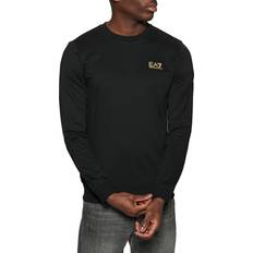 Gold Jumpers EA7 Men's Core Identity French Terry Sweatshirt Black/Gold