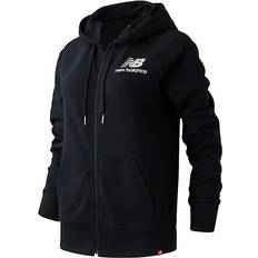 New Balance Essentials Stacked Logo Full Zip Negro Mujer - Black