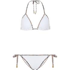 Beige Bikini Tops Burberry Archive Check Bikini Set Antique