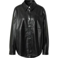 Chemise surchemise - Rouge Vestes Urban Classics Faux Leather Overshirt - Black