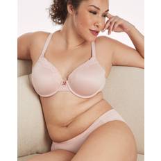 Maidenform Comfort Devotion Full Coverage T-Shirt Bra Sheer Pale w/Deep Mauve Women