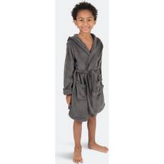 Black - Boys Bath Robes Leveret Kids Fleece Sleep Robe