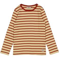 Wheat Rød Overdele Wheat T-Shirt, Sienna stripe