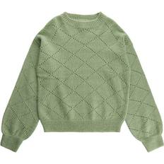 Grøn - Piger Striktrøjer Soft Gallery Sgessy Needledrop Knit - Pale Aqua