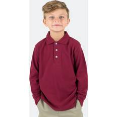 Leveret Boys Long Sleeve Cotton Polo Shirt