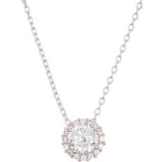 Adornia Halo Necklace - Silver/Transparent