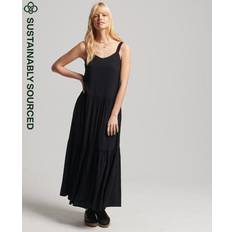 Lange jurk - Vrouw Jurken Superdry Geweven Studios Maxi-Jurk - Noir