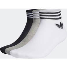 Adidas Chaussettes Adidas Adicolor Trefoil Ankle Socks 3-Pack - White/Medium Grey Heather/Black