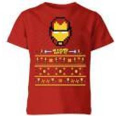 Marvel Avengers Iron Man Pixel Art Kids Christmas T-Shirt 11-12