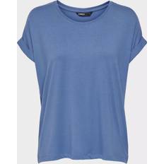 Only Top Col Rond Manches Courtes Poignets Gigi - Bleu